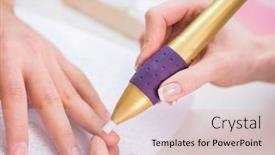  Presentation with elderly care helping hands - Slide deck enhanced with hands-during-manicure-care-session background and a lemonade colored foreground