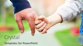  Presentation with father son hands - Slide set consisting of hands-father-s background and a mint green colored foreground