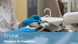  Presentation with dental office - Colorful slide set enhanced with teeth over medical office background backdrop and a teal colored foreground