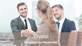  Presentation with business partner people joining hand - Cool new presentation theme with hands finishing up a meeting backdrop and a  colored foreground