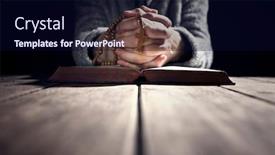  Presentation with prayer hands - Audience pleasing slide deck consisting of hands-folded-in-prayer backdrop and a wine colored foreground