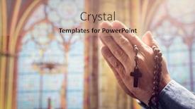  Presentation with prayer hands - Amazing PPT layouts having hands-folded-in-prayer backdrop and a coral colored foreground