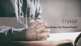  Presentation with prayer hands - PPT layouts enhanced with hands-folded-in-prayer background and a light gray colored foreground