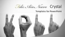  Presentation with happy new year - Theme consisting of o x - happy new year written background and a white colored foreground