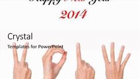  Presentation with new years 2019 - Slide set featuring hands forming number 2014 new background and a sky blue colored foreground