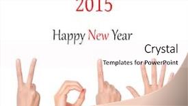  Presentation with party - Cool new presentation with hands forming number 2015 backdrop and a white colored foreground