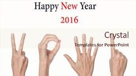  Presentation with number - Presentation enhanced with hands forming number 2016 isolated background and a lemonade colored foreground