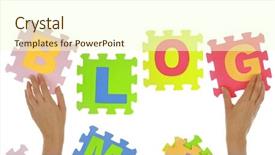  Presentation with blog - Colorful presentation theme enhanced with word blog with jigsaw puzzle backdrop and a cream colored foreground