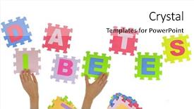  Presentation with puzzle pieces - Beautiful presentation theme featuring hands forming word diabetes backdrop and a white colored foreground