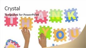  Presentation with thank - Theme consisting of hands forming words thank you background and a white colored foreground