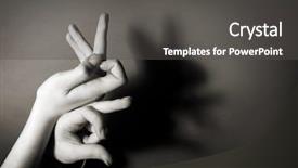  Presentation with gray - Amazing PPT theme having hands gesture like hare backdrop and a dark gray colored foreground