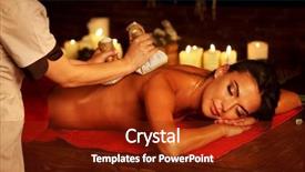  Presentation with oriental medicine - Cool new PPT theme with hands give herbs hot ball backdrop and a tawny brown colored foreground