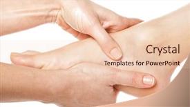  Presentation with foot massage - PPT theme enhanced with hands giving a foot massage background and a lemonade colored foreground