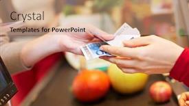  Presentation with euro - PPT layouts with hands-hand-over-two-euro background and a coral colored foreground