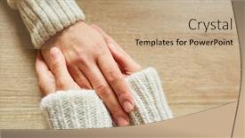  Presentation with caring - Theme featuring hands-hold-hand-for-consolation background and a coral colored foreground