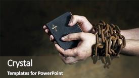  Presentation with hands holding - Colorful presentation theme enhanced with hands holding a bible tied backdrop and a dark gray colored foreground