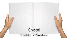  Presentation with blank - Colorful theme enhanced with hands holding a blank tabloid suitable for pasting anything backdrop and a white colored foreground