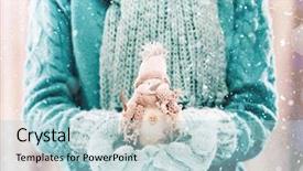  Presentation with holding hands - Beautiful theme featuring hands holding a cute white backdrop and a light blue colored foreground