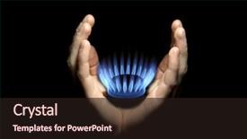  Presentation with oil gas - Slide deck with hands holding a flame gas background and a wine colored foreground