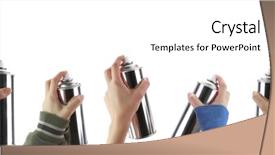  Presentation with spray paint - Colorful PPT theme enhanced with hands holding a graffiti spray backdrop and a white colored foreground