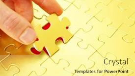  Presentation with holding hands - Cool new presentation theme with hands-holding-a-puzzle-piece backdrop and a blonde colored foreground