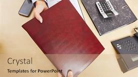  Presentation with holding hands - Presentation design featuring hands-holding-a-r-sum background and a coral colored foreground