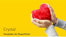  Presentation with heart health - Colorful PPT layouts enhanced with hands-holding-a-red-heart backdrop and a gold colored foreground