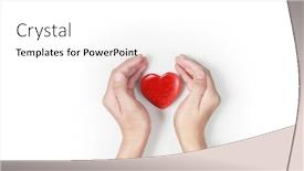  Presentation with heart health - Presentation design with hands-holding-a-red-heart background and a white colored foreground