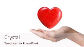  Presentation with hands heart - Cool new PPT layouts with hands-holding-a-red-heart backdrop and a sky blue colored foreground
