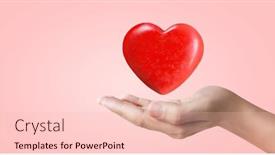  Presentation with heart health - Presentation design having hands-holding-a-red-heart background and a lemonade colored foreground