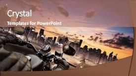  Presentation with riddle - Amazing slide set having hands holding a riddle backdrop and a coral colored foreground