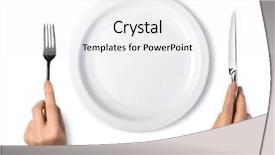  Presentation with nurse and patient holding hands - Colorful PPT layouts enhanced with hands holding a silver fork backdrop and a white colored foreground