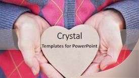  Presentation with valentine - Colorful theme enhanced with hands holding a valentine's day heart on a solid background backdrop and a lemonade colored foreground