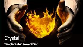  Presentation with black hands - PPT theme consisting of hands holding against black background and a black colored foreground