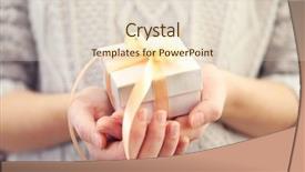  Presentation with holding hands - PPT layouts featuring hands holding beautiful small gift background and a lemonade colored foreground