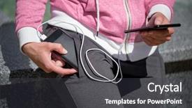  Presentation with power bank - Amazing presentation having hands holding black smartphone charging backdrop and a dark gray colored foreground