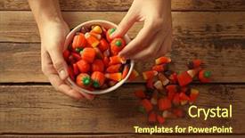  Presentation with hands holding - Amazing slide set having hands holding bowl with halloween backdrop and a tawny brown colored foreground