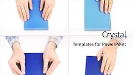  Presentation with holding hands - Colorful PPT theme enhanced with hands holding bright color books backdrop and a  colored foreground