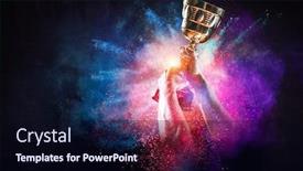  Presentation with champion - Slide deck enhanced with hands-holding-champion-cup background and a wine colored foreground