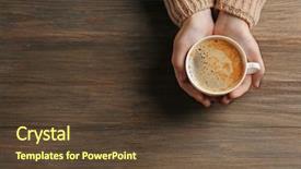  Presentation with couples holding hands - Amazing theme having hands holding cup of coffe backdrop and a tawny brown colored foreground