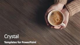  Presentation with coffe - Cool new theme with hands holding cup of coffe backdrop and a dark gray colored foreground