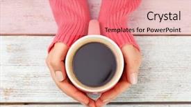  Presentation with couples holding hands - Theme enhanced with hands holding cup of coffee background and a coral colored foreground