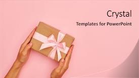  Presentation with couples holding hands - Presentation theme having hands holding cute gift box background and a lemonade colored foreground