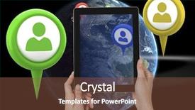  Presentation with hands holding black tablet - Audience pleasing slides consisting of hands holding digital tablet backdrop and a tawny brown colored foreground