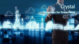  Presentation with children around the world - Amazing PPT layouts having hands holding globe - world mixed media backdrop and a ocean colored foreground