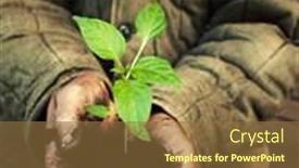  Presentation with soil - Beautiful slides featuring hands-holding-green-sapling backdrop and a tawny brown colored foreground