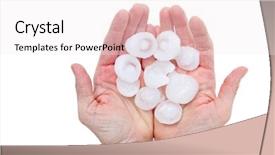  Presentation with hail - Presentation design consisting of hands holding hail background and a sky blue colored foreground