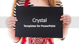  Presentation with promotions - Audience pleasing slides consisting of hands holding horizontal blank sheet backdrop and a dark gray colored foreground