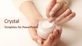  Presentation with ointment cream - Slide set having hands holding jar of cream background and a lemonade colored foreground