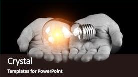  Presentation with black light - PPT layouts featuring hands holding light bulb isolated background and a wine colored foreground